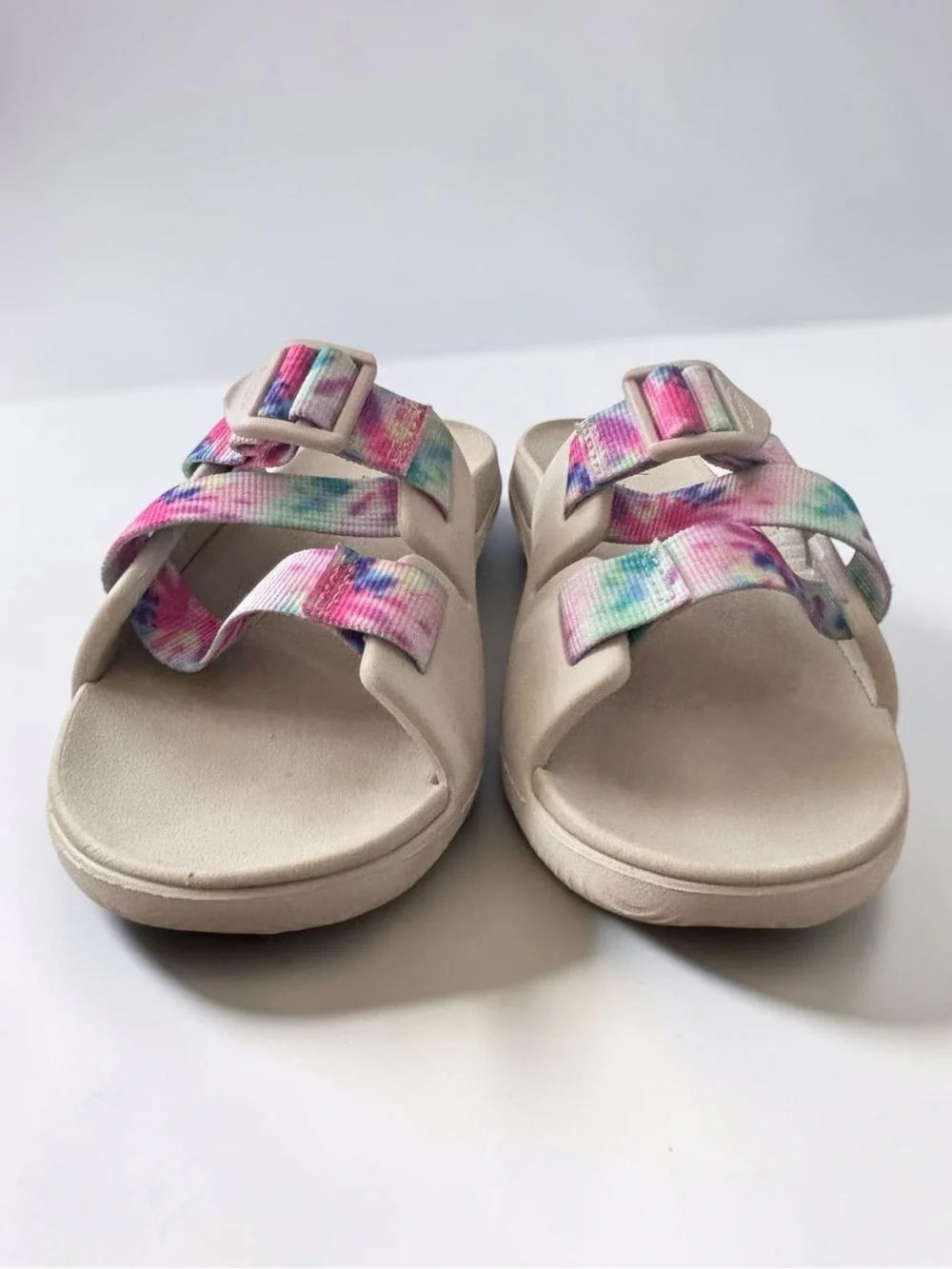Chaco Chillos Kids Size 2 Light Tie Dye Adjustable Recovery Slide Sandals